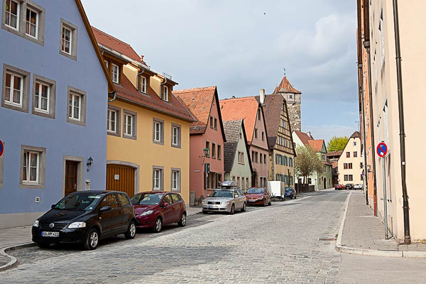 Coloured street in Rothenburg ob der Tauber